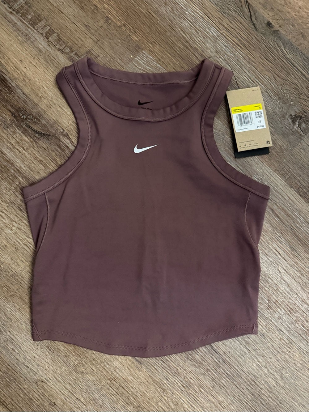 Nike Women’s Maroon Crop Tank Top with White Swoosh